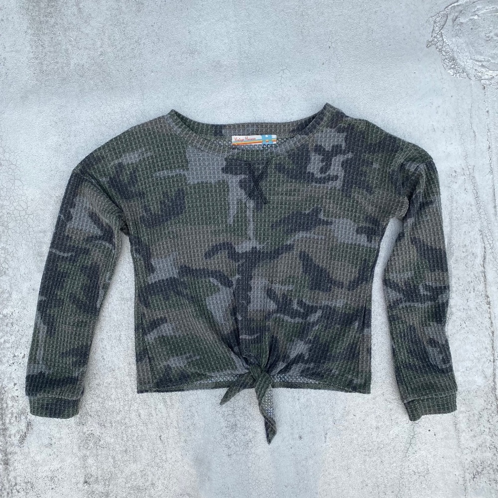 Vintage Havana Camo Waffle Tie Sweatshirt